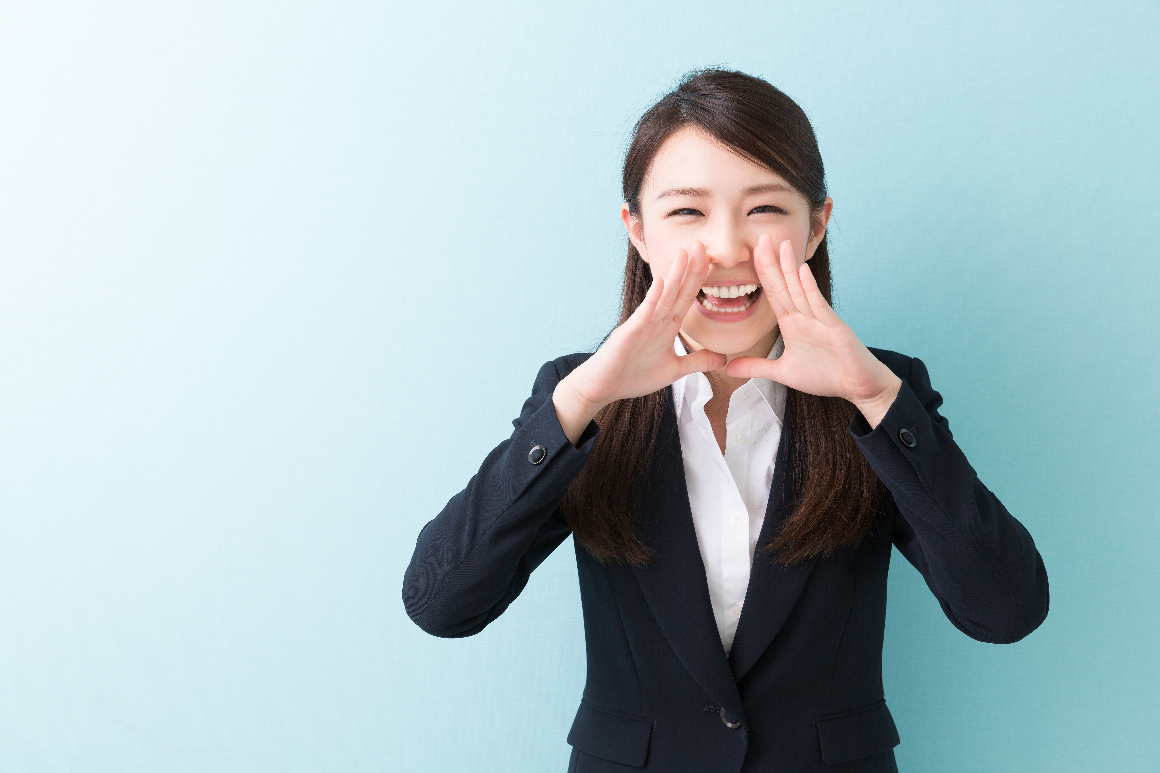 Japanese businesswoman shouting